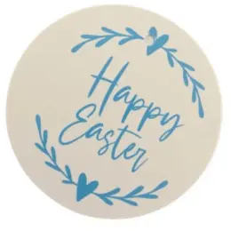 Easter Gift Tag - Pack Of 10 Happy Easter Plain Blue